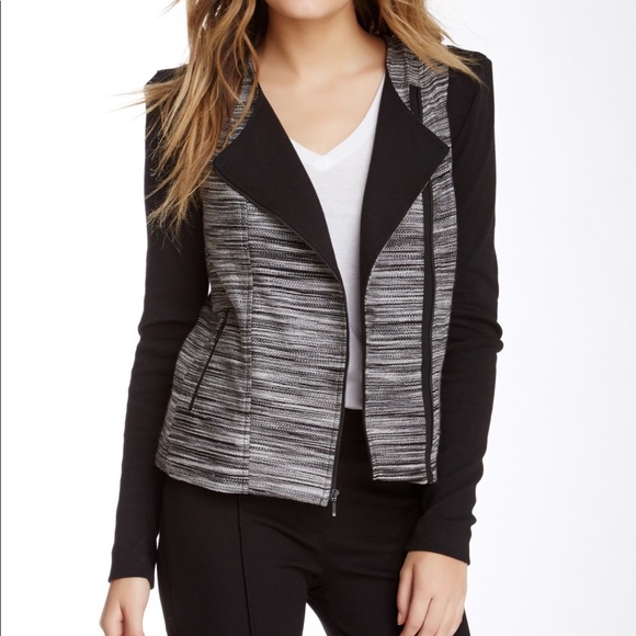 Three Dots Jackets & Blazers - Three dots moto contrast jacket